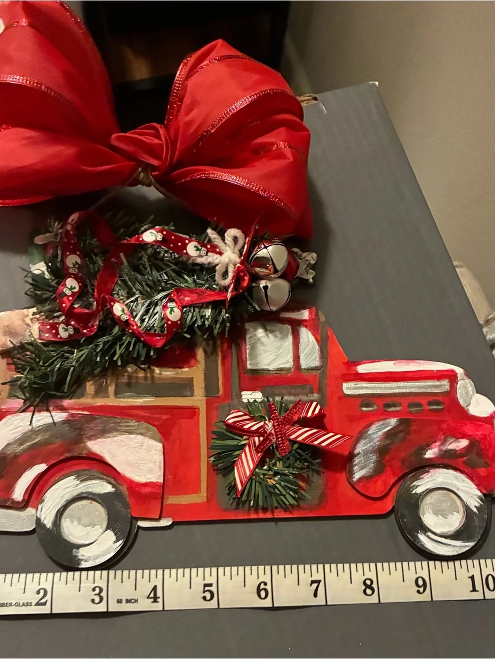 Festive Red Holiday Truck Hanging or Ornament